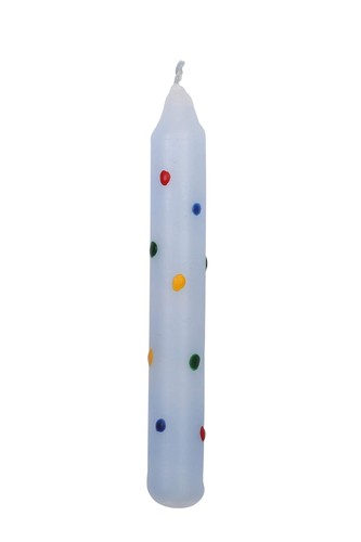 Kaars blauw met bonte - kaars,